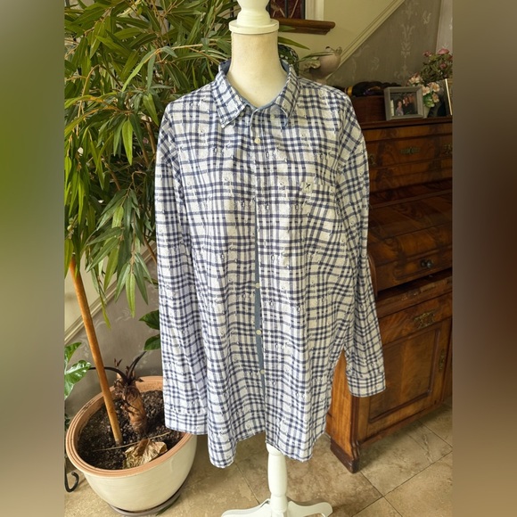 Marc Echo Cut and Sew men’s long sleeve casual button-down shirt XXL cotton 100% - Picture 2 of 9